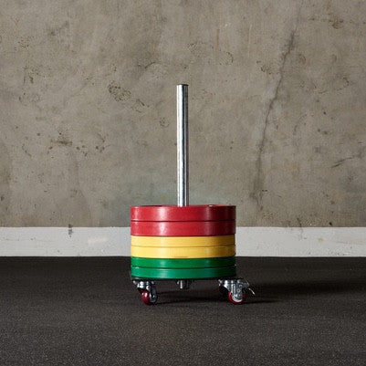 Upright Rolling Bumper Storage - American Barbell Gym Equipment
